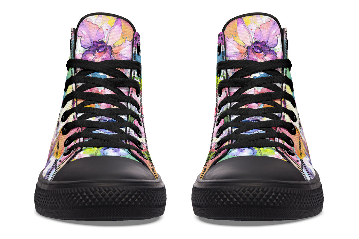 Watercolour Flowers High Tops