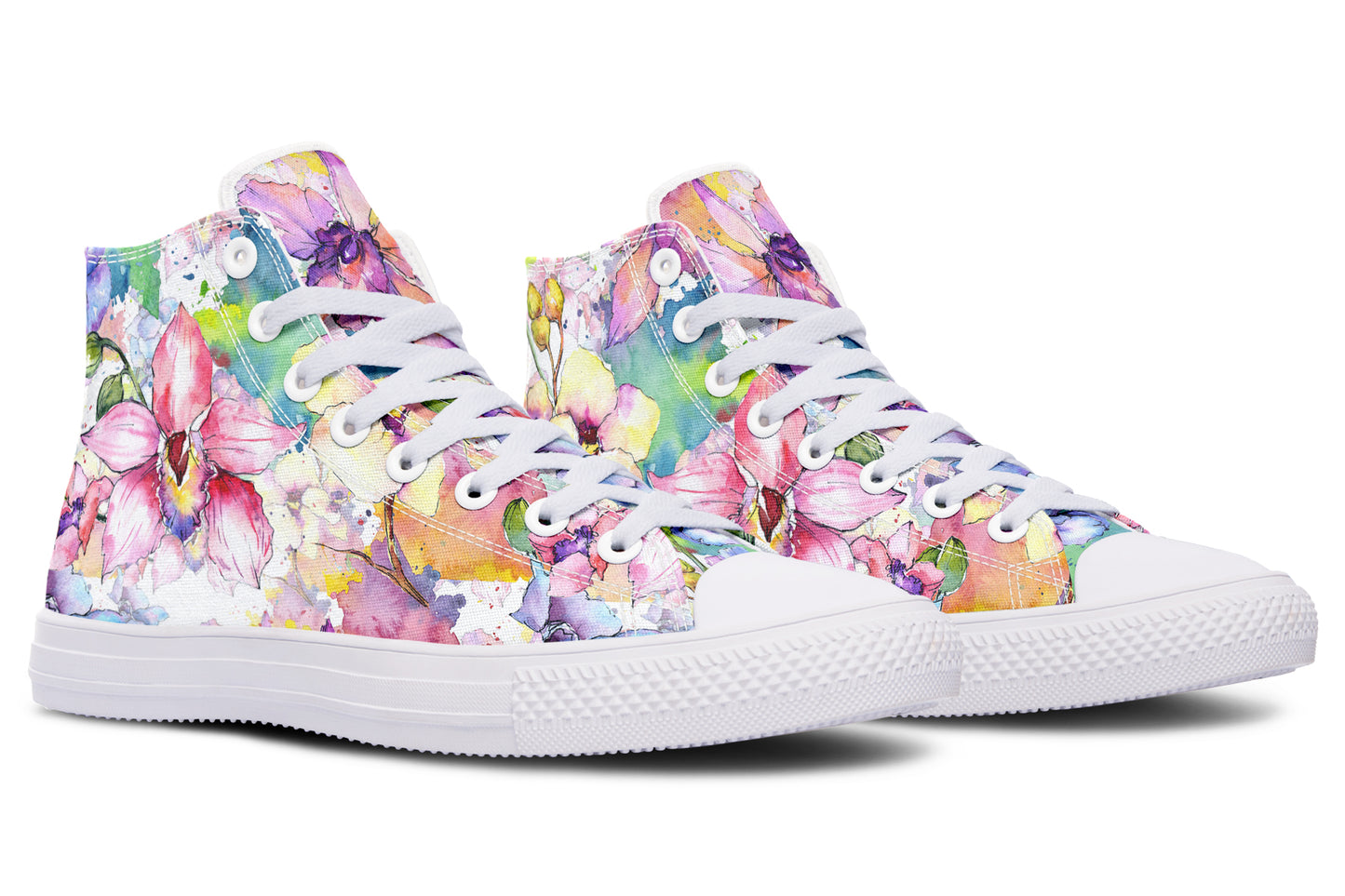 Watercolour Flowers High Tops