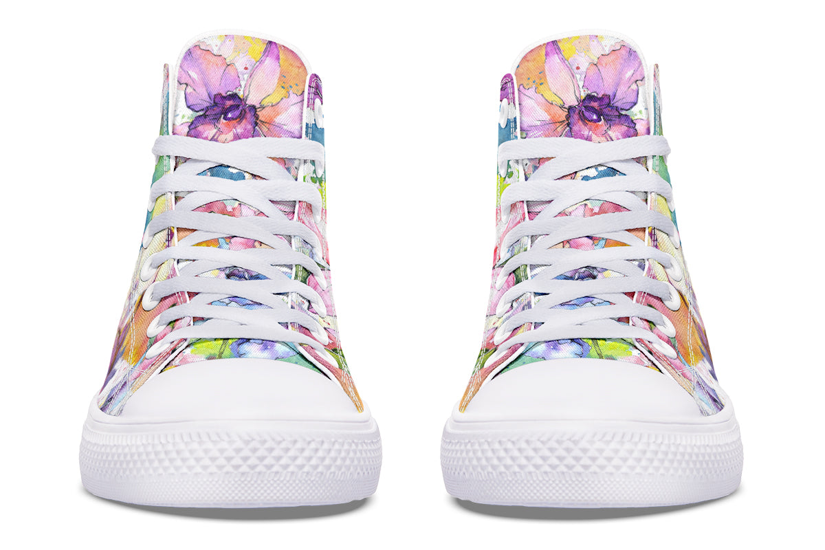 Watercolour Flowers High Tops