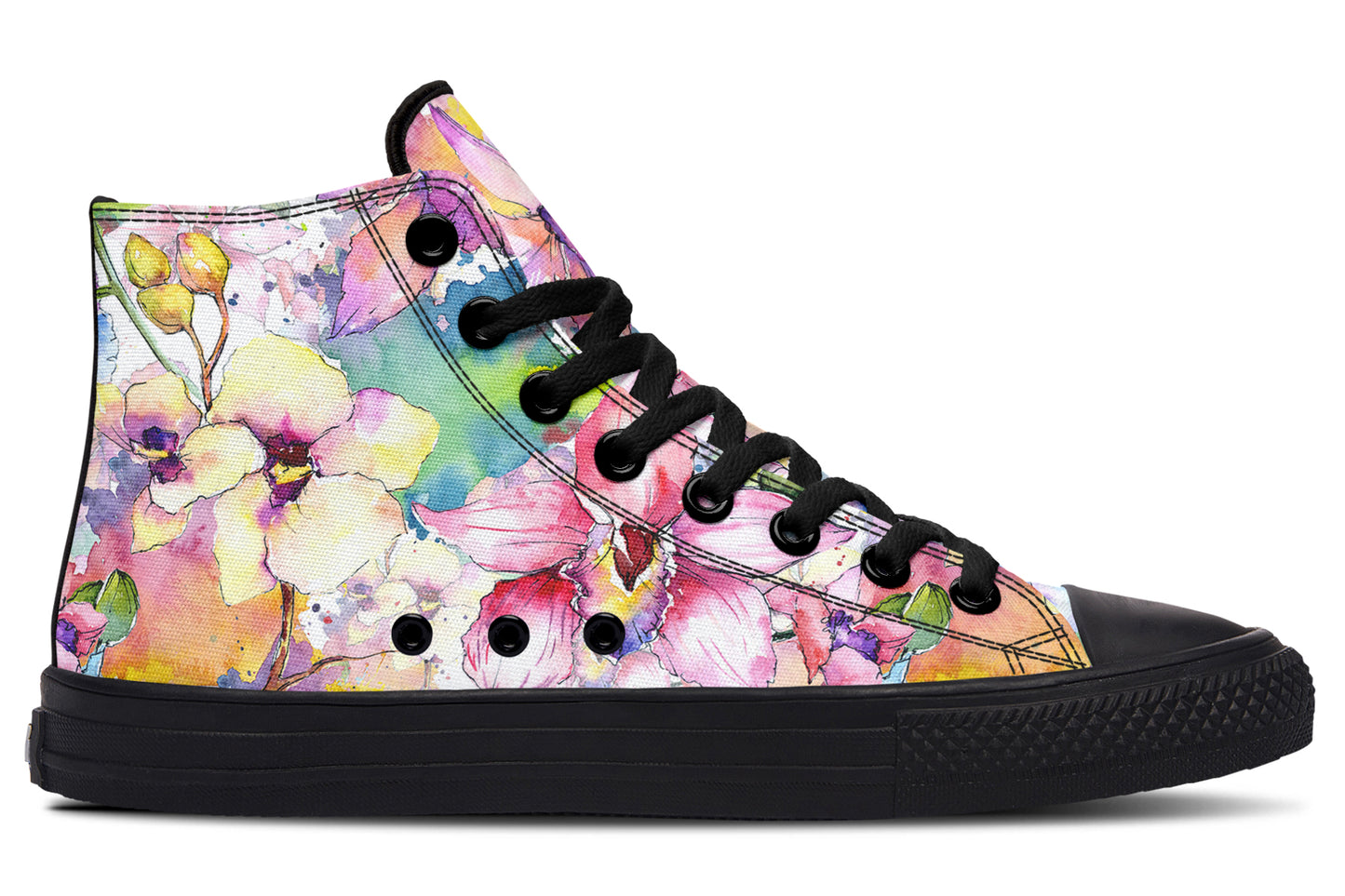 Watercolour Flowers High Tops