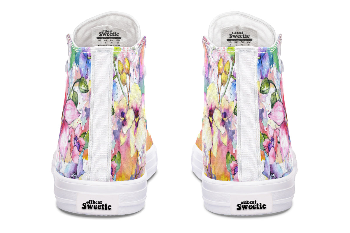 Watercolour Flowers High Tops