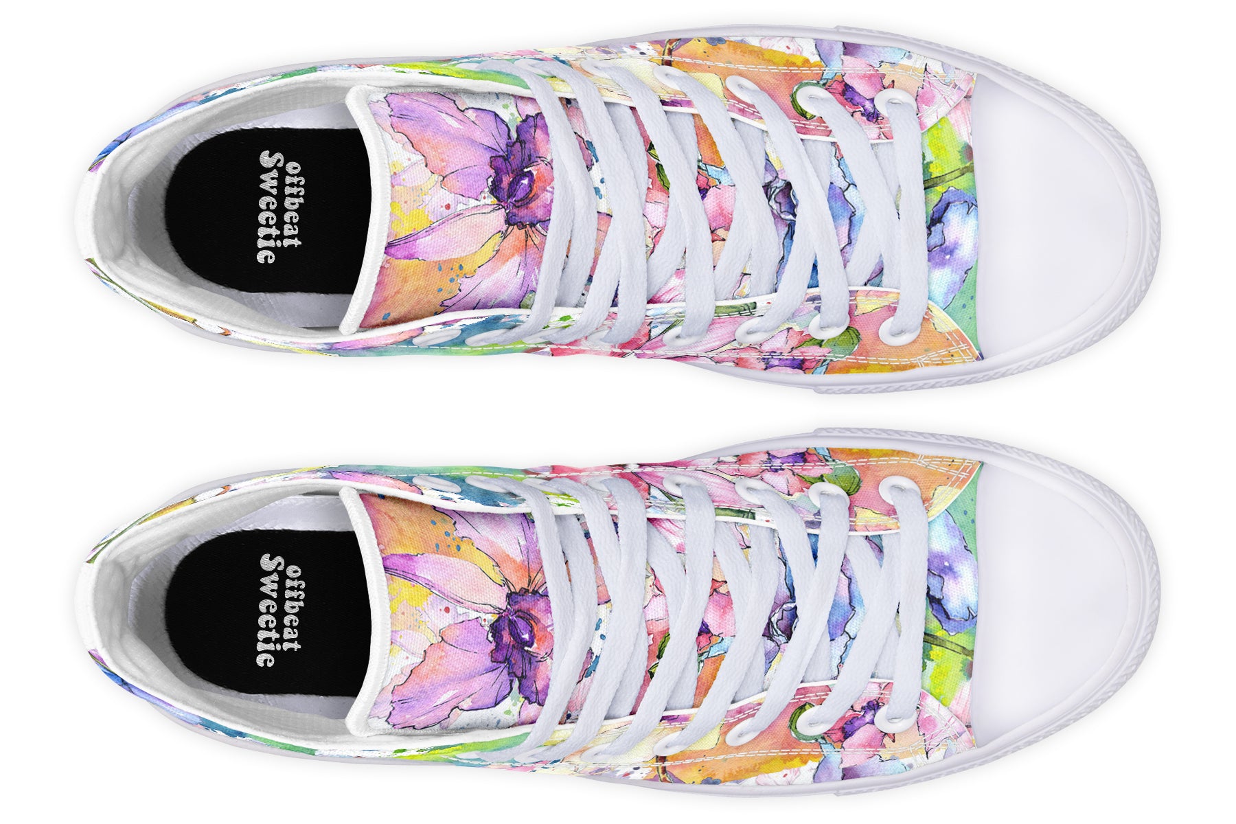 Watercolour Flowers High Tops