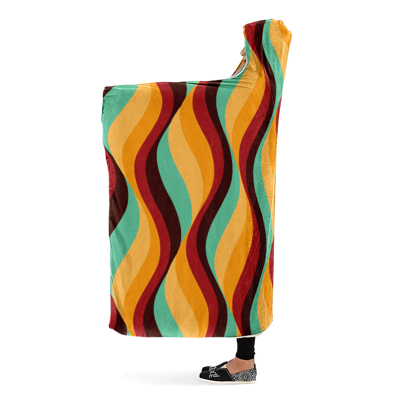 60s Wallpaper Hooded Blanket