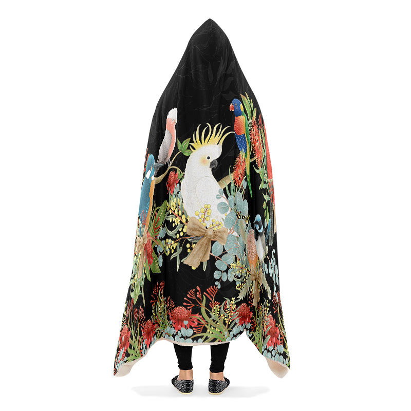 Australian Birds Hooded Blanket