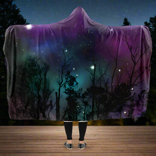 Forest And Stars Hooded Blanket