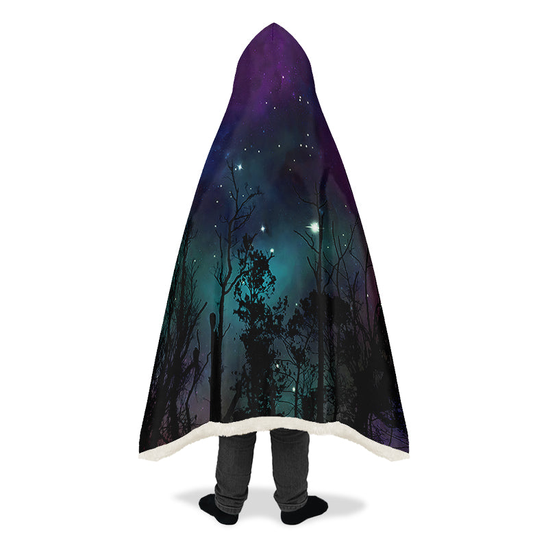 Forest And Stars Hooded Blanket