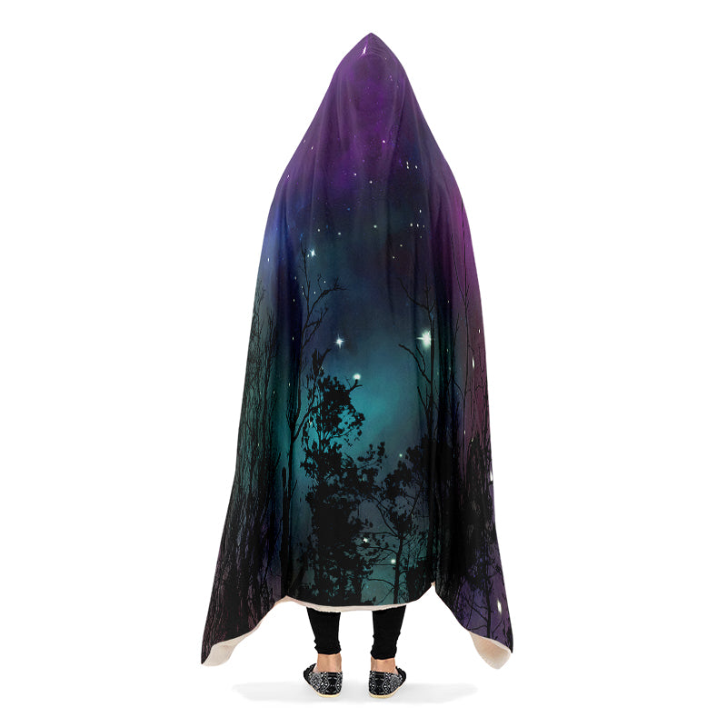 Forest And Stars Hooded Blanket