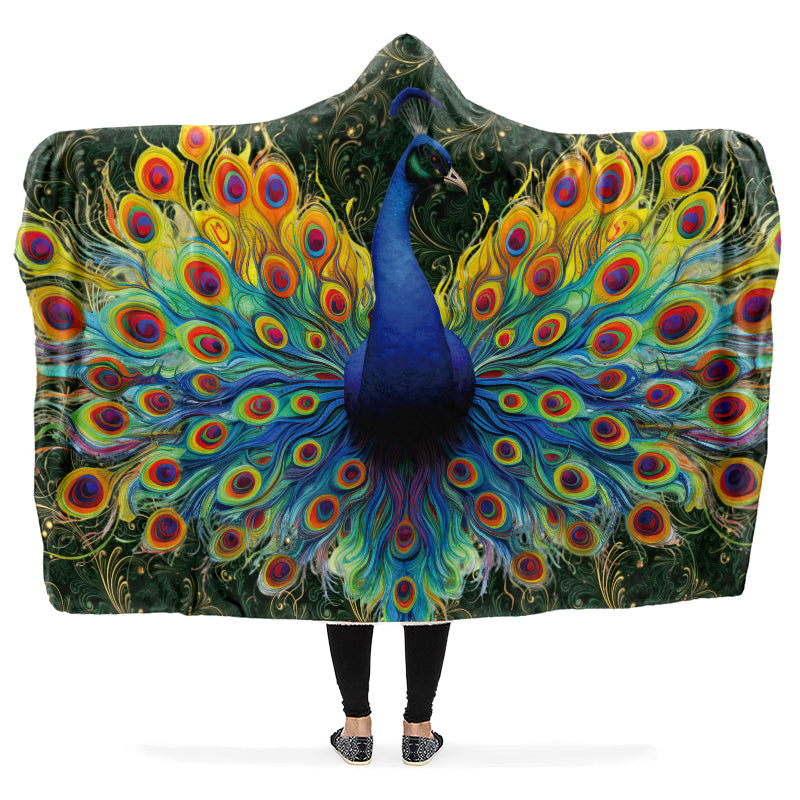 Peacock Hooded Blanket