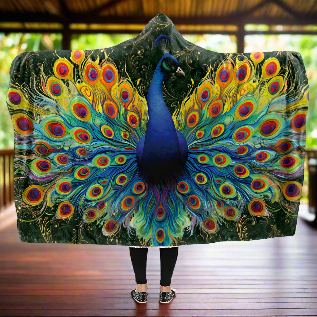 Peacock Hooded Blanket