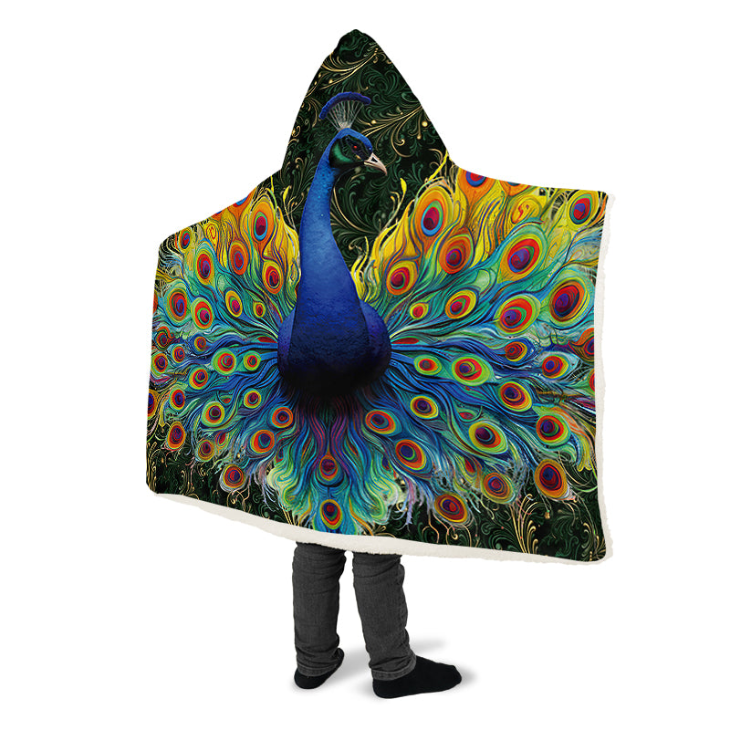 Peacock Hooded Blanket