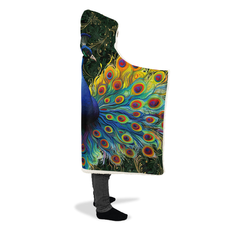 Peacock Hooded Blanket