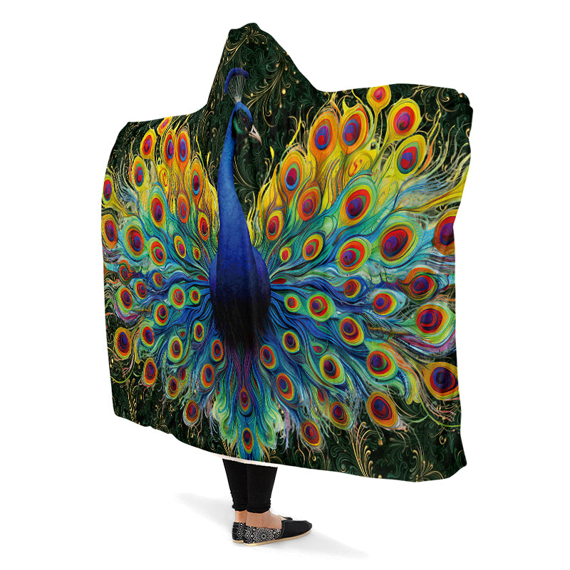 Peacock Hooded Blanket