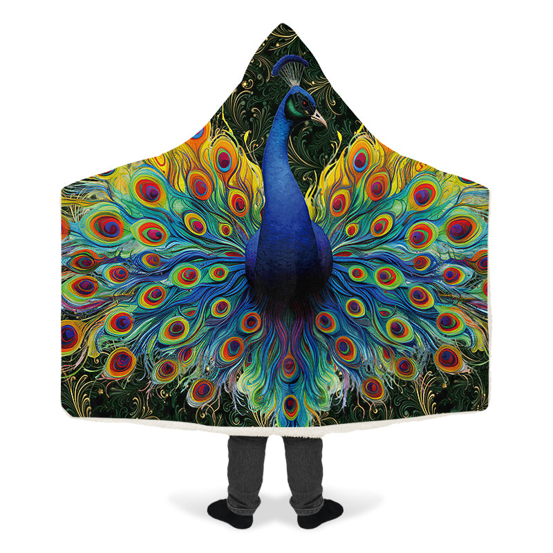 Peacock Hooded Blanket