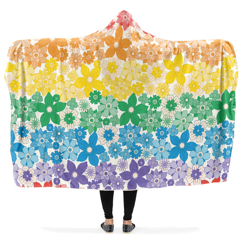 Pride Flowers Hooded Blanket