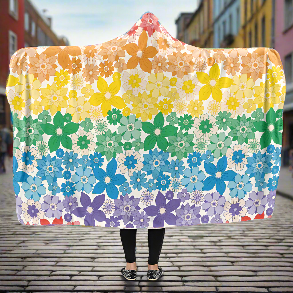 Pride Flowers Hooded Blanket