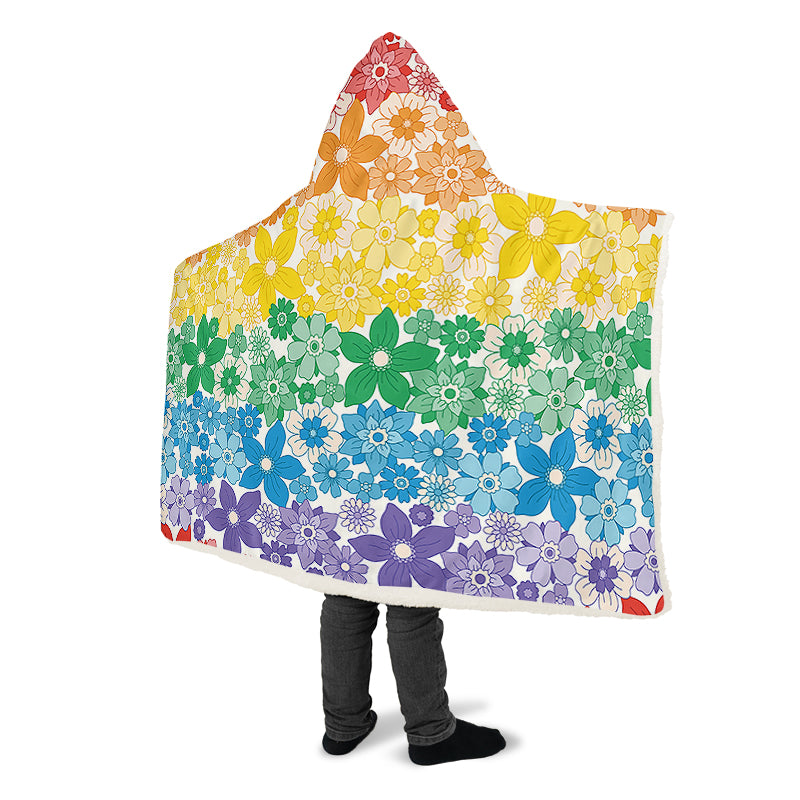 Pride Flowers Hooded Blanket