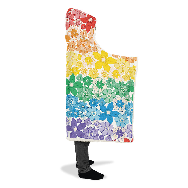 Pride Flowers Hooded Blanket