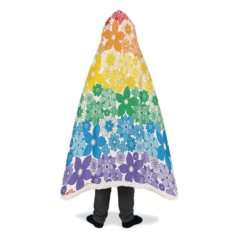 Pride Flowers Hooded Blanket