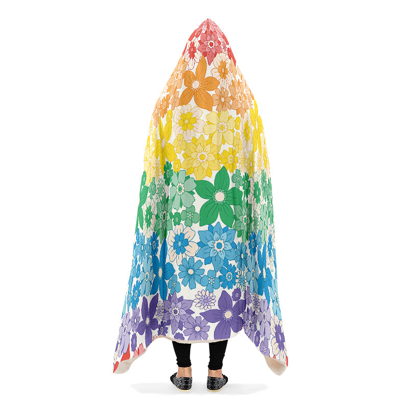 Pride Flowers Hooded Blanket