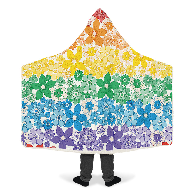 Pride Flowers Hooded Blanket