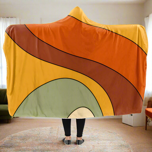 Retro Swirl Hooded Blanket