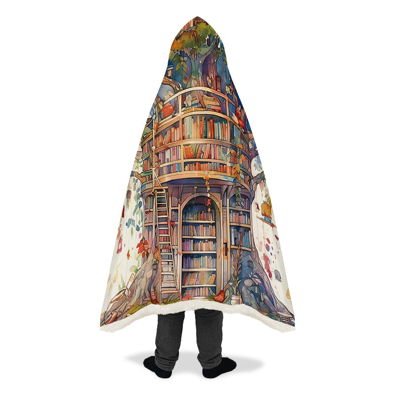 Tree Library Hooded Blanket