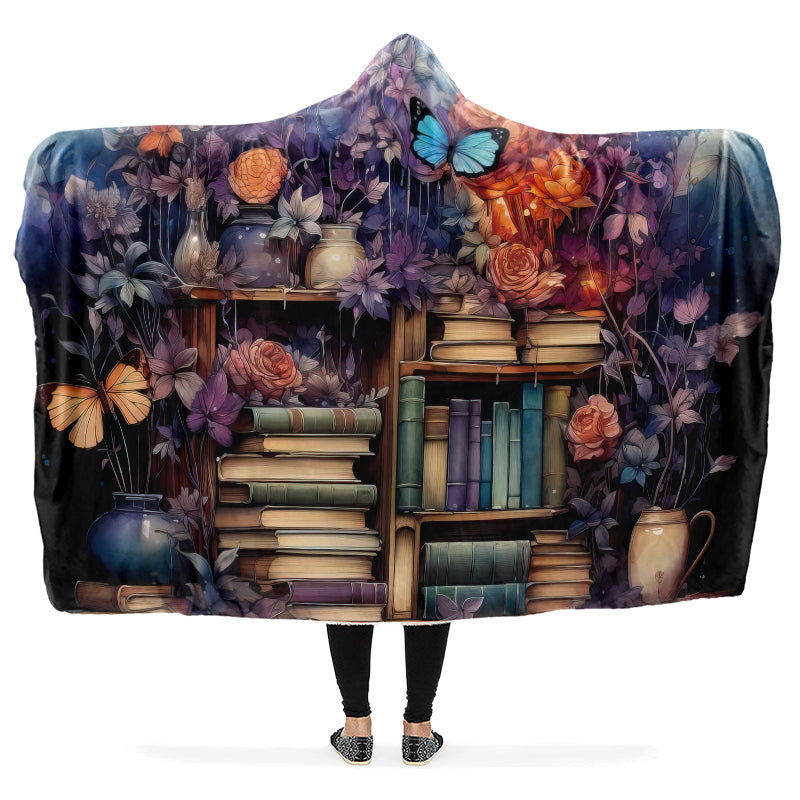 Whimsical Library Hooded Blanket