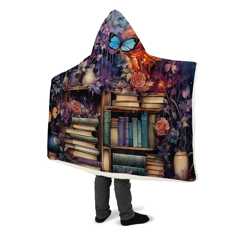 Whimsical Library Hooded Blanket