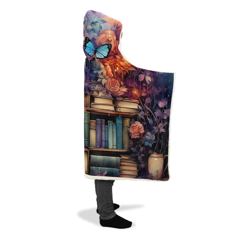 Whimsical Library Hooded Blanket