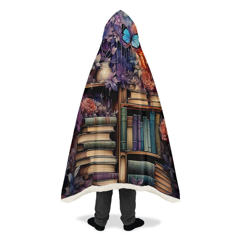 Whimsical Library Hooded Blanket