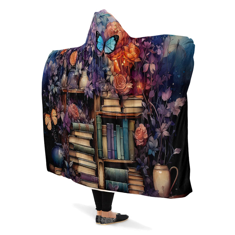 Whimsical Library Hooded Blanket