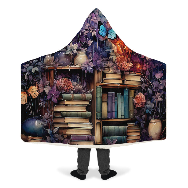 Whimsical Library Hooded Blanket