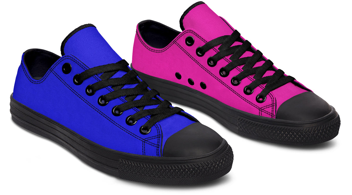 Blue and Pink Mismatched Low Tops