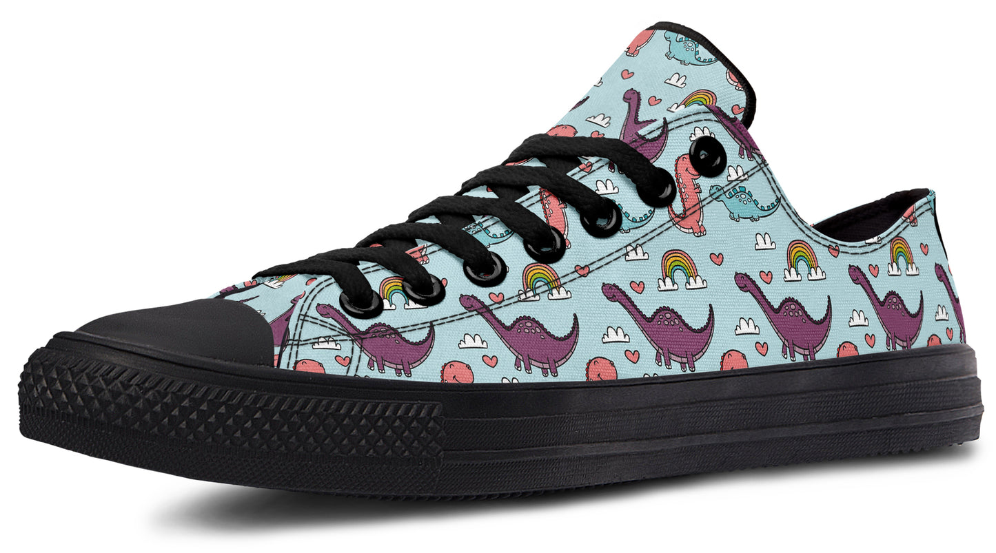 Dinos And Rainbows Low Tops