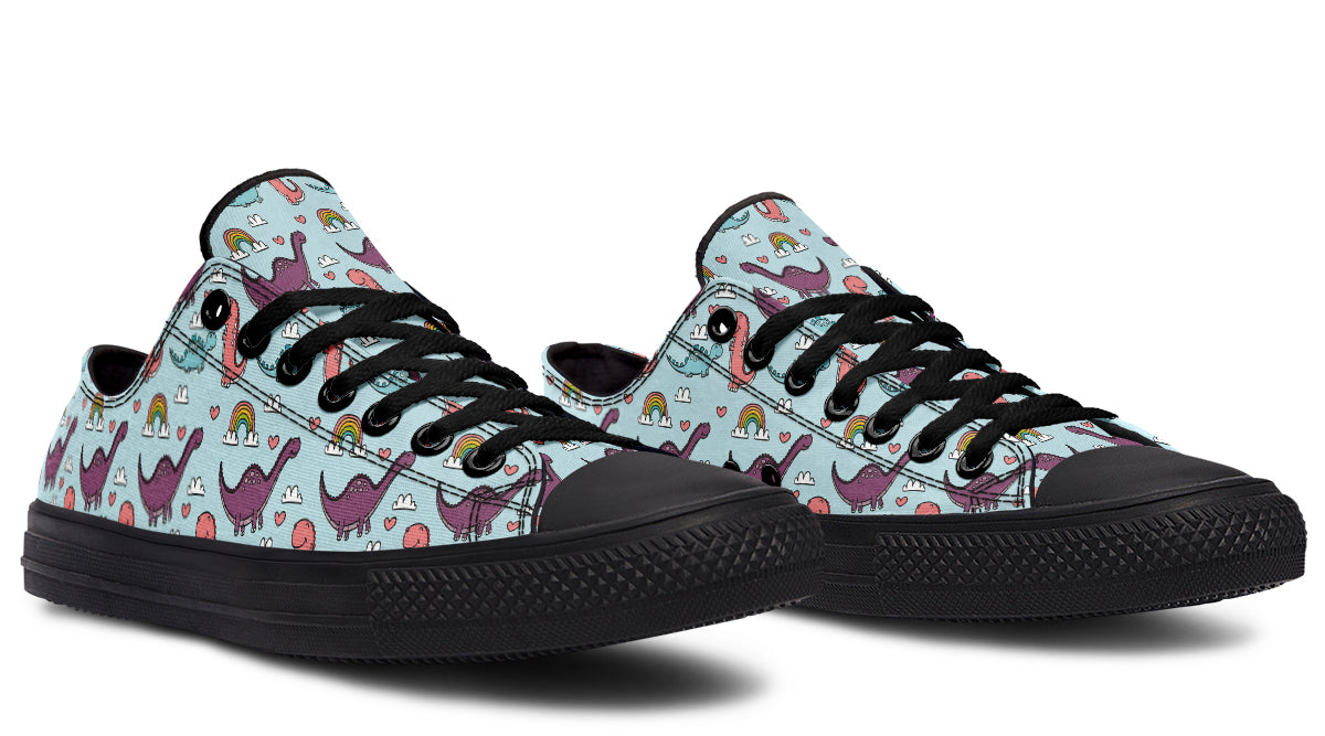 Dinos And Rainbows Low Tops