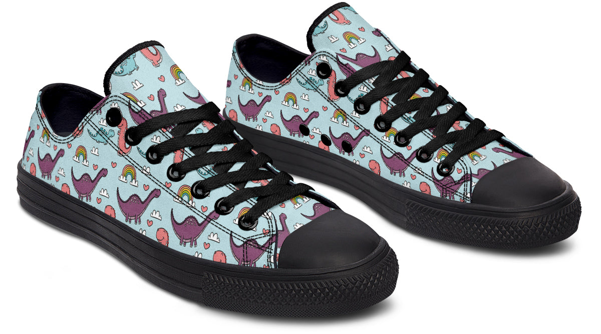 Dinos And Rainbows Low Tops