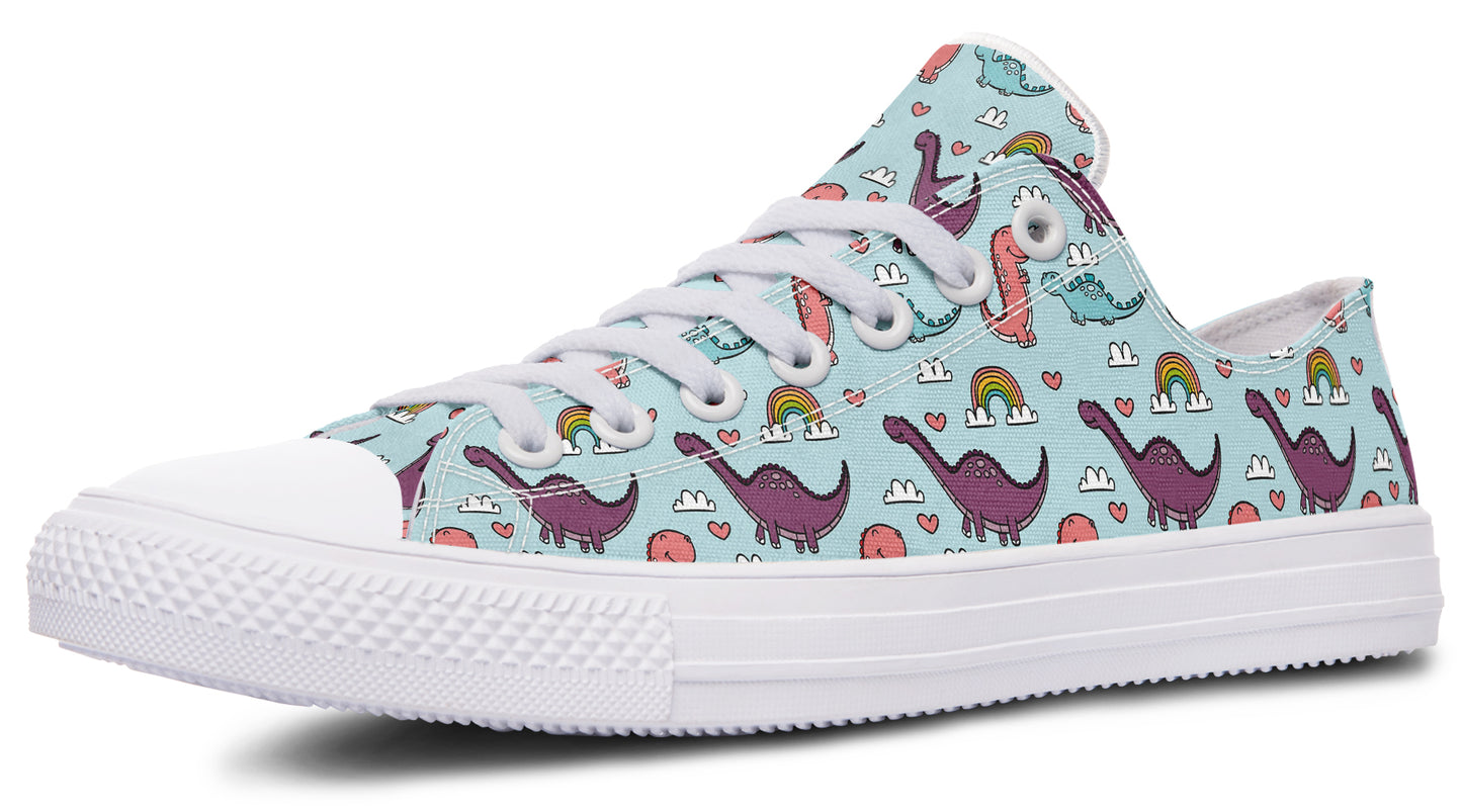 Dinos And Rainbows Low Tops