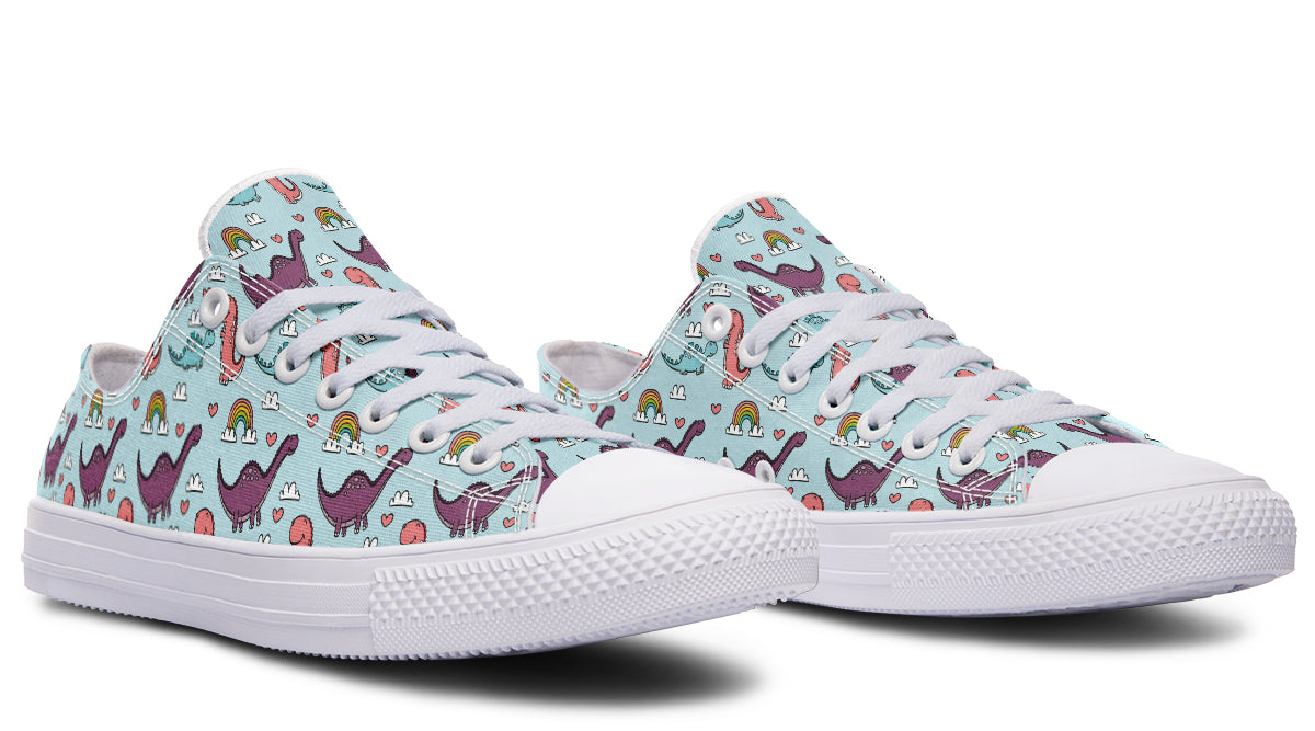 Dinos And Rainbows Low Tops