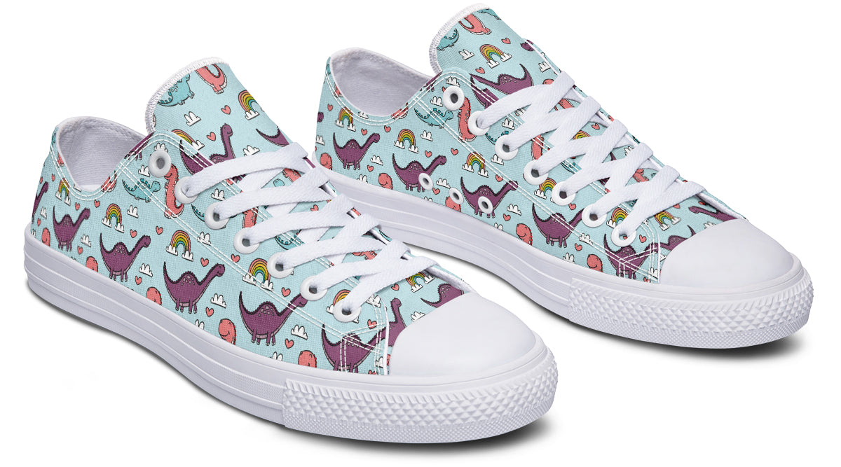 Dinos And Rainbows Low Tops