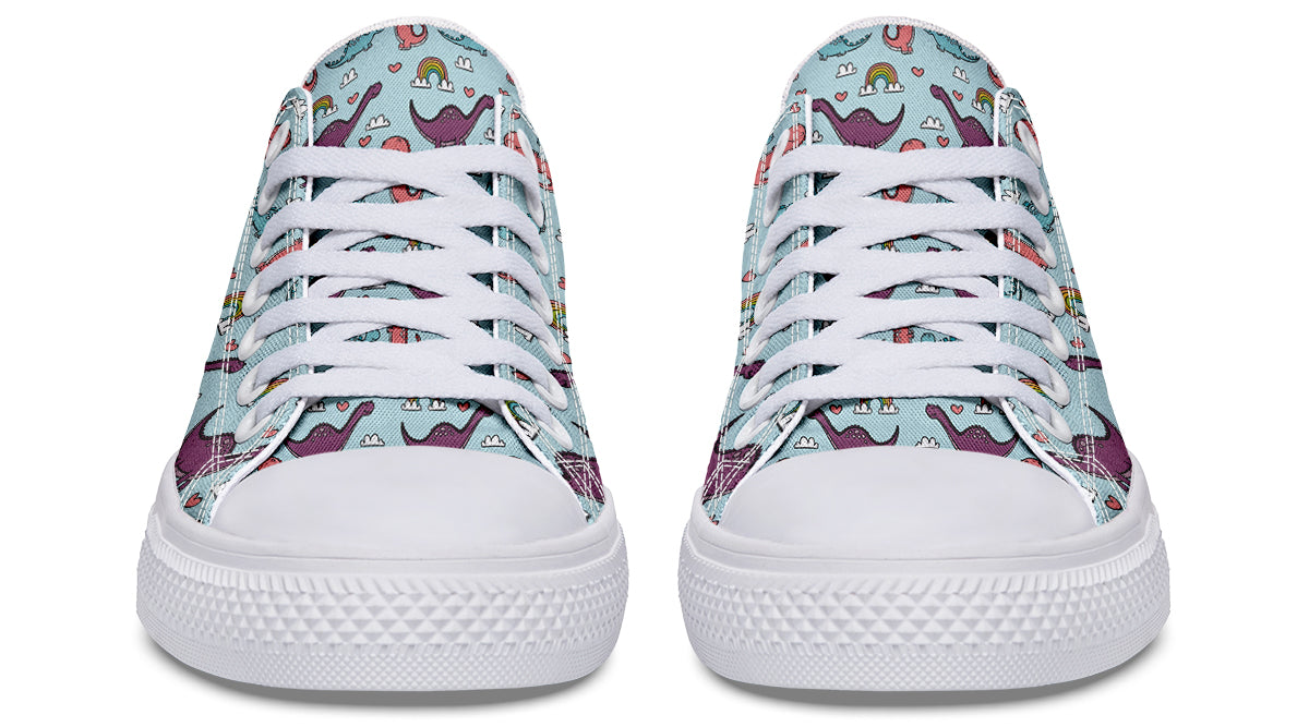 Dinos And Rainbows Low Tops