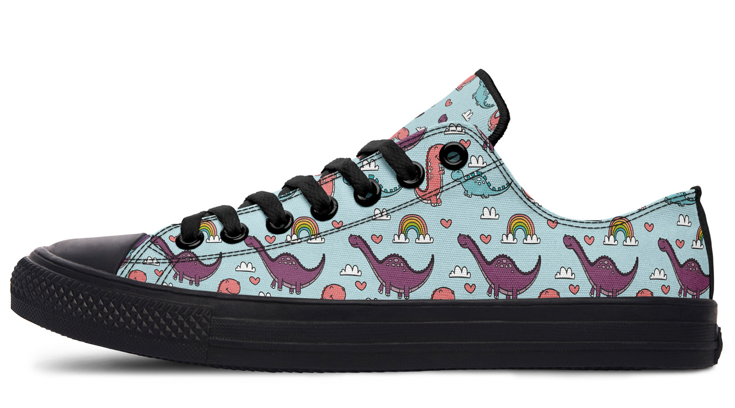 Dinos And Rainbows Low Tops