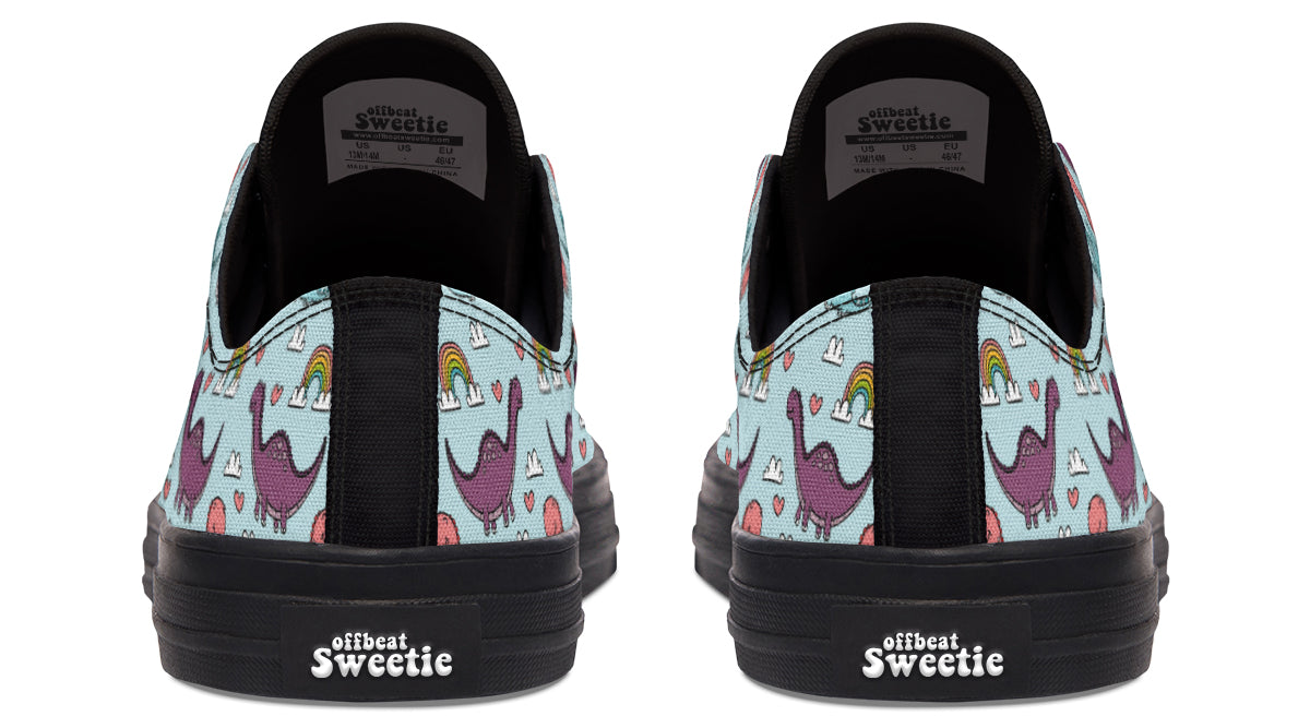 Dinos And Rainbows Low Tops