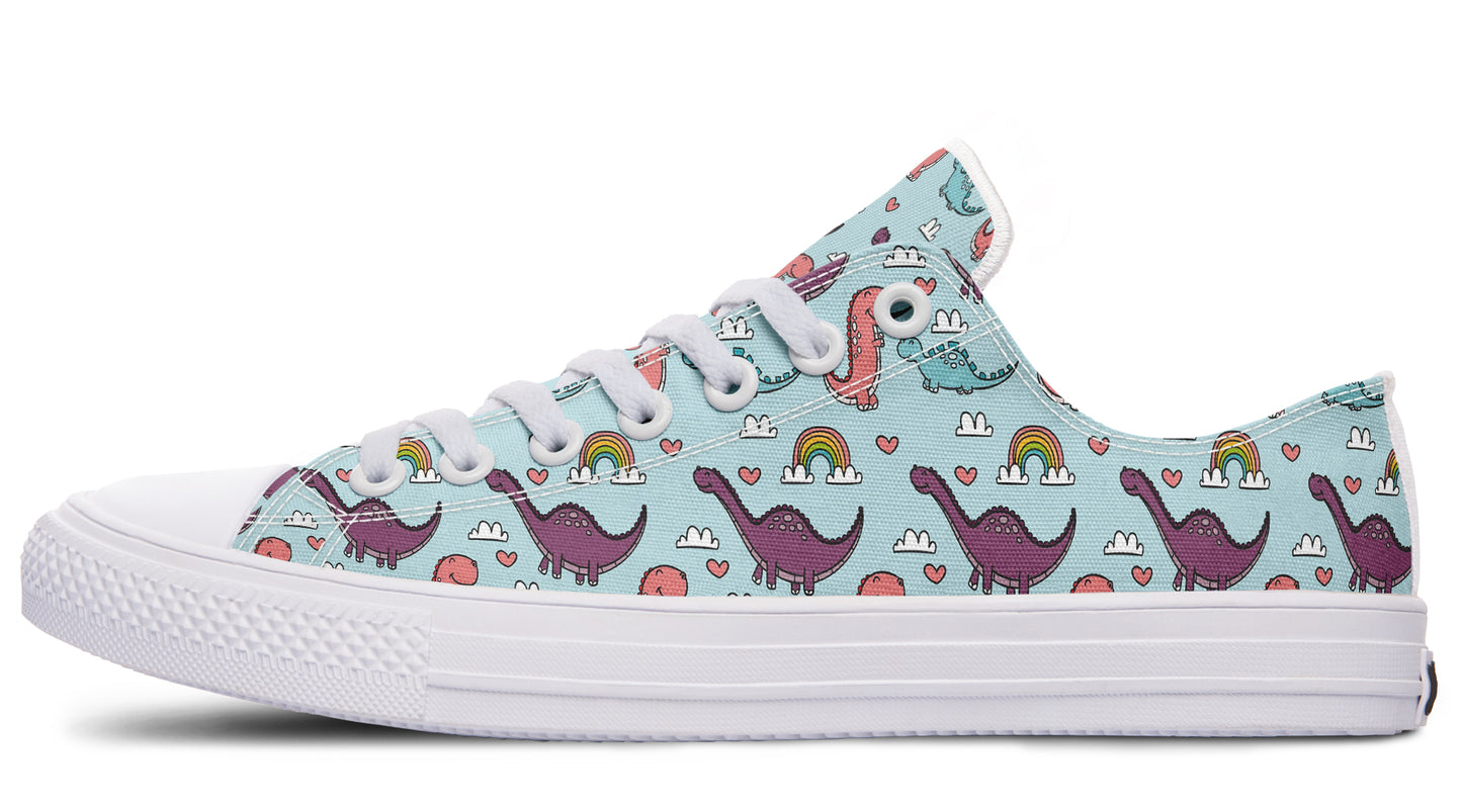 Dinos And Rainbows Low Tops