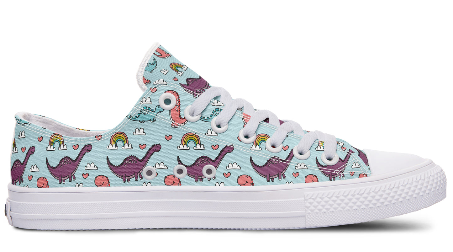 Dinos And Rainbows Low Tops