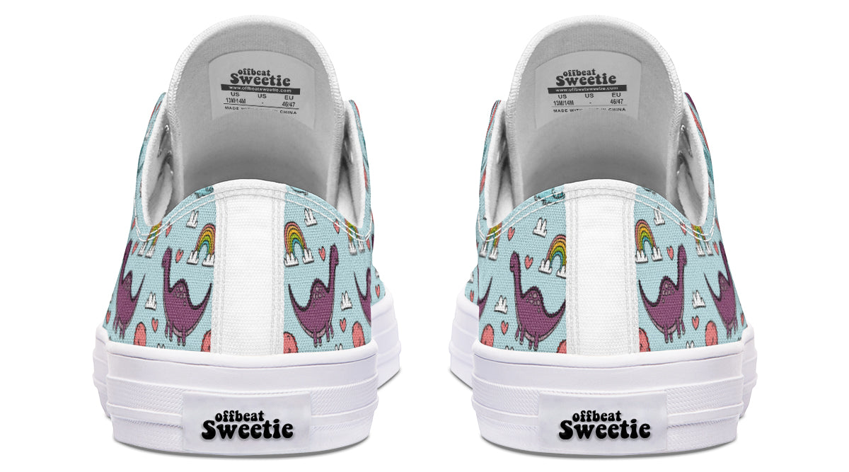 Dinos And Rainbows Low Tops