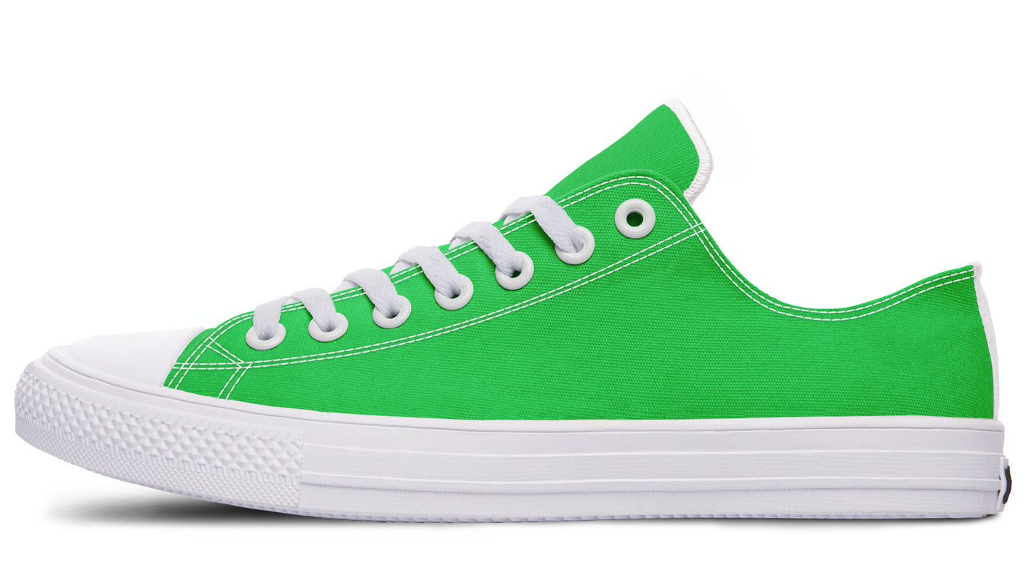 Green And Purple Mismatched Low Tops