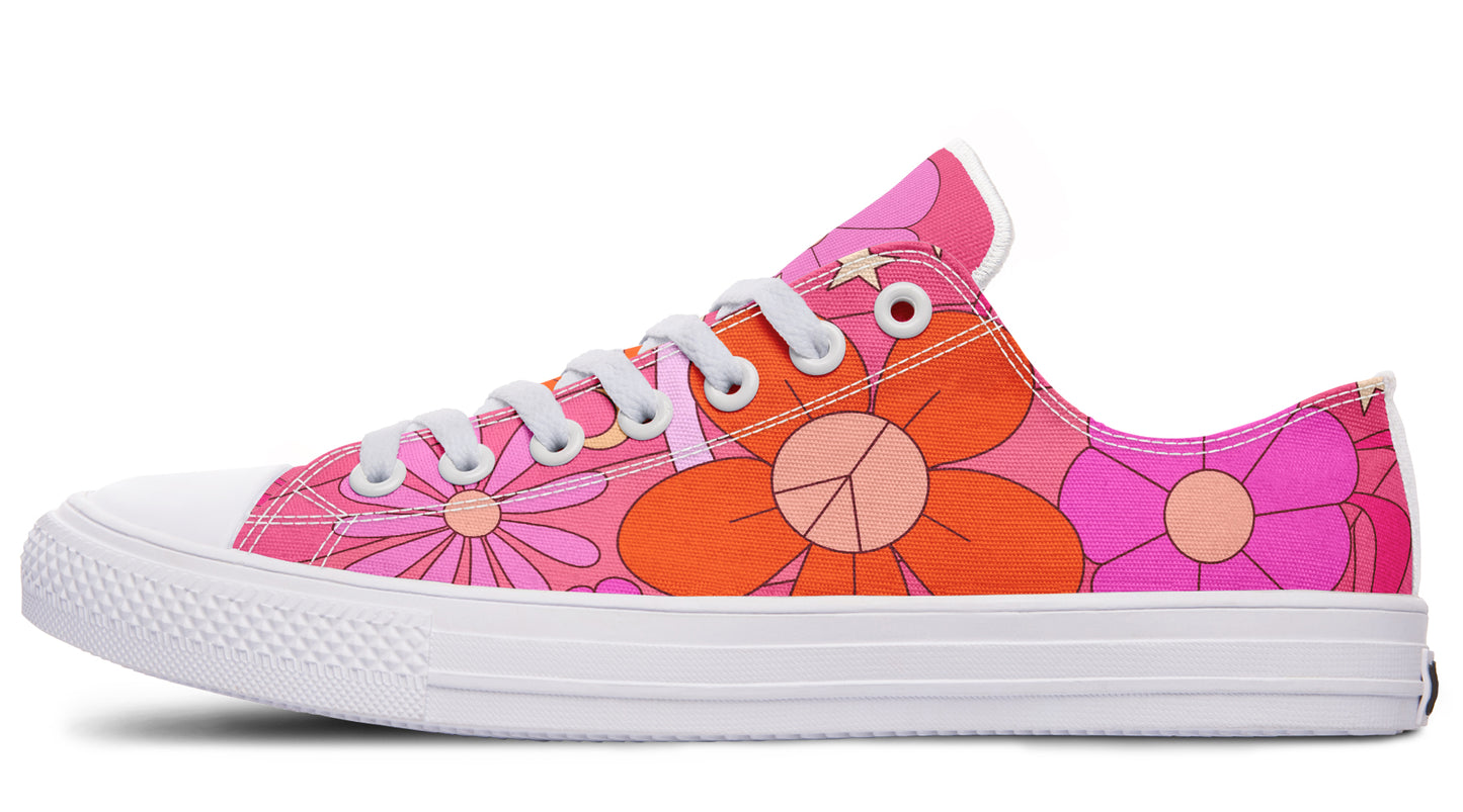 Molly's Mismatched Retro Daisies Low Tops