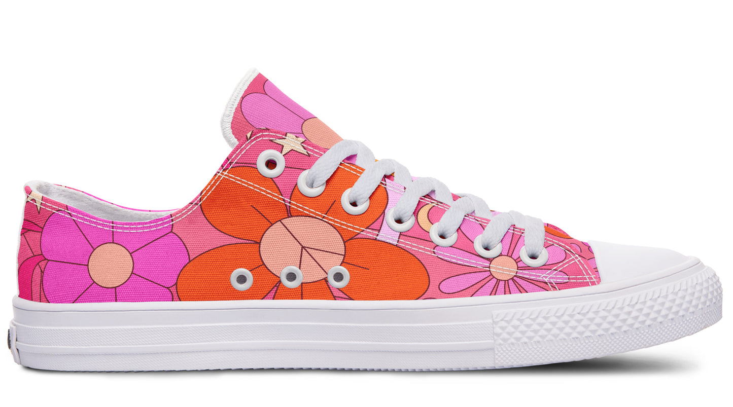 Molly's Mismatched Retro Daisies Low Tops