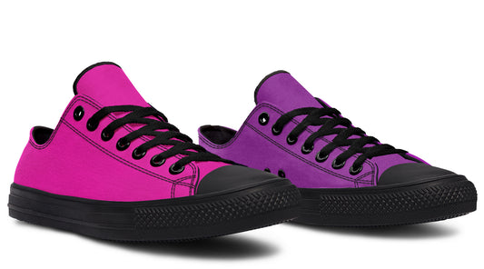 Purple And Pink Mismatched Low Tops