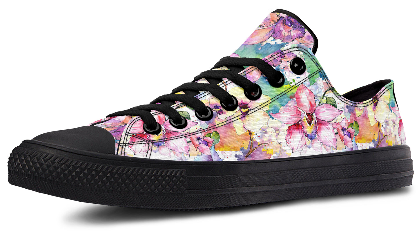 Watercolour Flowers Low Tops